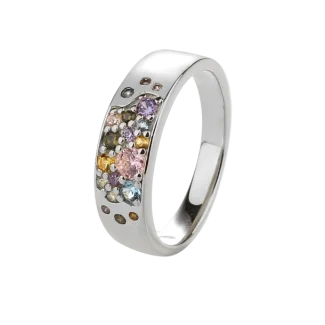 Aqua Dulce Pastel Stardust sølvring med syntetisk zirconia – model 5135