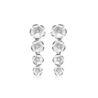 Mads Z - Sølv "Fleur" m. hvid topas - ørestik - 2116110