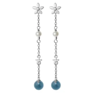 ByBiehl Ørehænger Posy Blue i sølv