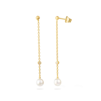 Forgyldte perleøreringe fra byBiehl – feminin og klassisk stil