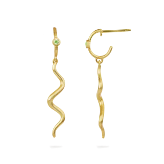 ByBiehl Wave Mini Creoler Forgyldt Sølv til Kvinder