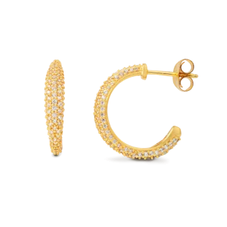 Skinnende byBiehl Ocean Flow Sparkle creoler med moderne design