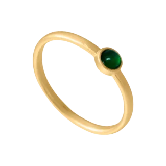 Aqua Dulce Sigga forgyldt sølvring med grøn sten – model 3115

