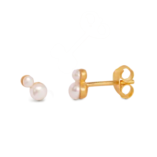 Forgyldte ørestikker med perler fra byBiehl 4-037wp-GP

