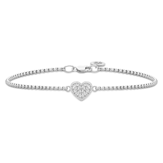 Julie Sandlau Pure Heart armbånd i rhodium sølv