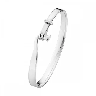 Georg Jensen - TORUN BANGLE 204 SILVER DIAMOND 0.08 CT XL - 2000054700XL