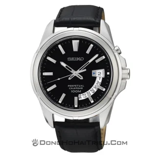 Seiko sort rem, sort skive, safir glas, perpe - Herre - SNQ137P2