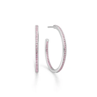 Mads Z - Sølv med. Røde zik 25mm - Creoler - 8117083 