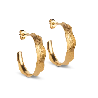 Enamel Ane Creoler Forgyldte Sølvøreringe til Kvinder – Model E288GM