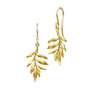 Julie Sandlau Little Tree of Life Øreringe i forgyldt sølv