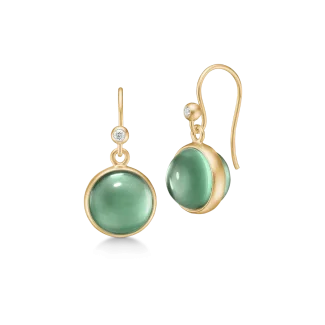 Julie Sandlau Prime Øreringe Grøn Ametyst i Sølv og Forgyldt Design