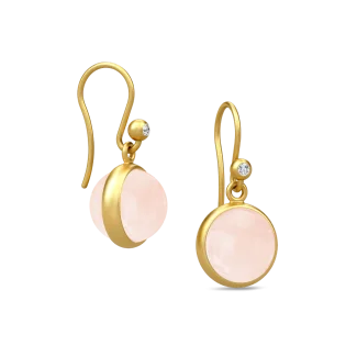 Julie Sandlau Prime Øreringe - Gold/Milky Rose Sølv Forgyldt