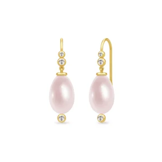 Julie Sandlau Perla Ørehængere i Forgyldt Sølv

