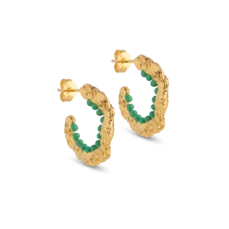 Enamel Enora creoler i forgyldt sølv