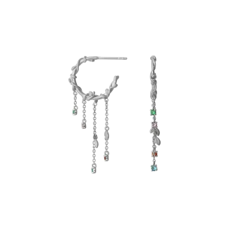 byBiehl Jungle Ivy Mini Colours – naturinspirerede sølv øreringe