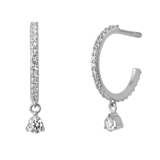 Elegante sølv creoler fra ByBiehl