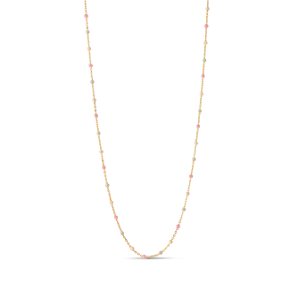 Enamel Lola halskæde N55G-Tropical forgyldt sølv