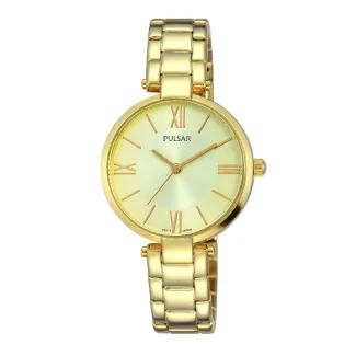 Seiko PH8244 dameur med gylden urskive og quartz urværk

