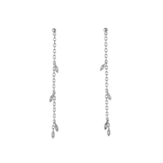 byBiehl Jungle Ivy sparkle string øreringe i sølv til kvinder