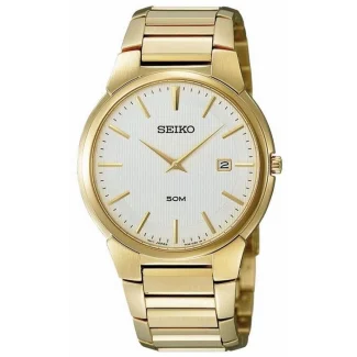 Seiko SKP300 quartz herreur med hvid urskive og 50 bar vandtæthed

