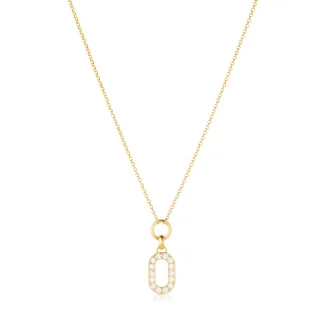 Sif Jacobs Capizzi Piccolo halskæde i forgyldt sølv med CZ sten