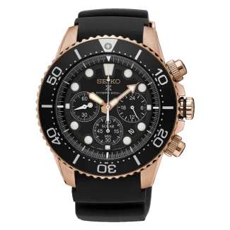 Seiko Prospex Solar herreur SSC618P1 med sort urskive og mineralglas