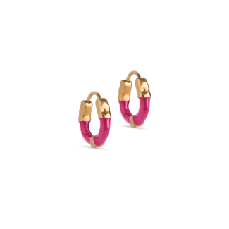 Enamel Hoops Lina Small øreringe i forgyldt sølv