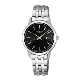 Seiko SUR409P1 dameur med sort urskive og mineral glas

