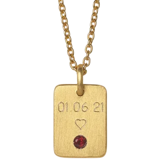 Elegant forgyldt halskæde med ædelsten